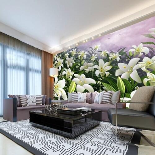 Beibehang Large - scale murals custom wallpaper couch corridor bedroom entrance Qingxin natural wallpaper flowers garden green
