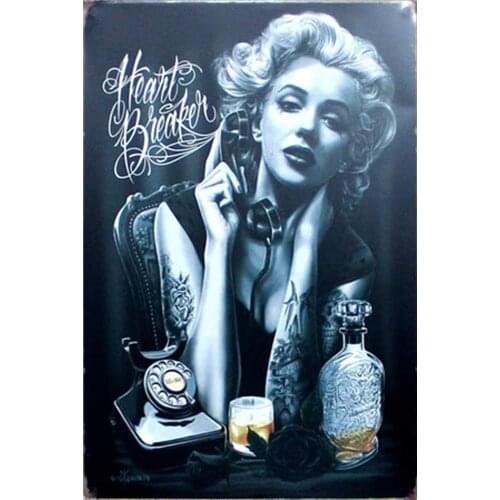 Danny Penaw Metal Signs Vintage Tin Signs Metal Posters Art Painting Wall Picture Sexy Woman Marilyn Monroe Prints Decorations