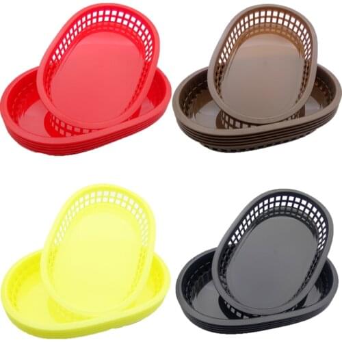 Plastic Fast Food Serving Basket French Fries Basket Nontoxic Oval Kep Fast Food Tray Restaurant Bar Chips Hamper Stand Meat Kep