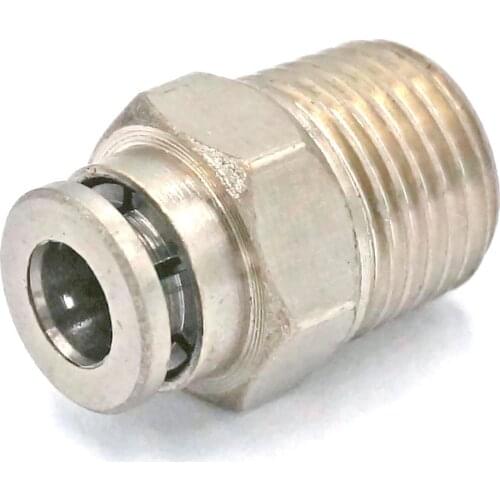 1/8" BSP Male to Fit Tube O/D 4mm Pneumatic Nickel Brass Push In Connector Union Quick Release Air Fitting Plumbing