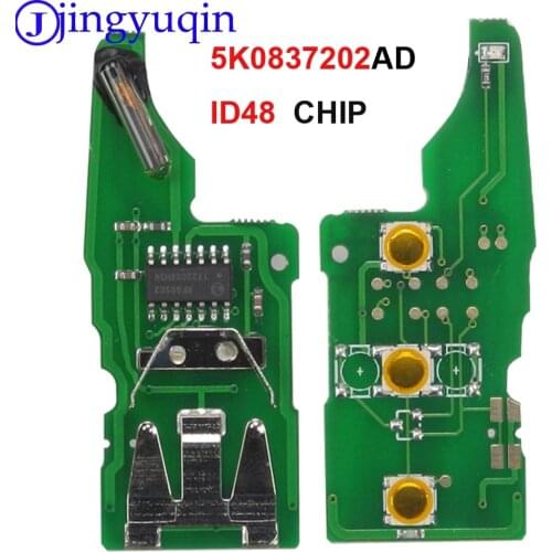 Jingyuqin 5K0837202AD With ID48 Remote Key Circuit Electronic for VW Beetle/Caddy/Eos/Golf/Jetta/Polo/Scirocco/Tiguan/Touran/UP