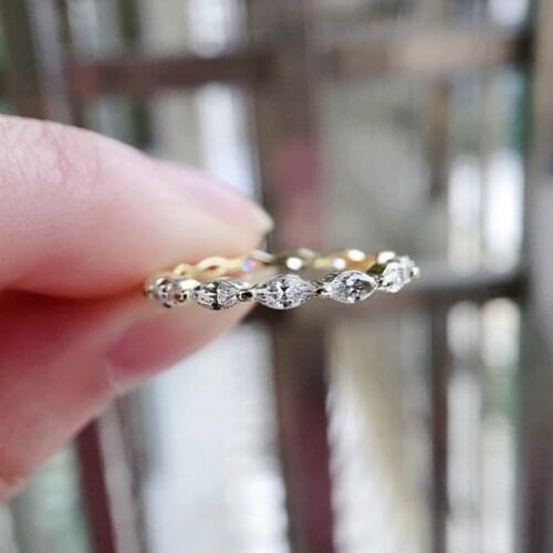 Romantic Cute 925 Sterling Silver White gold/gold plated Rings For Women Simulated Moissanite Wedding Engagement Fine Jewelry