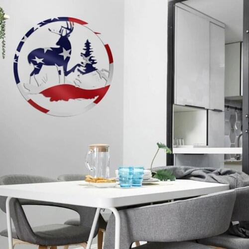 Christmas Deer Ornament Indoor Iron American Crafts Holidays Decoration for Home Wall Living Room Bedroom UD88