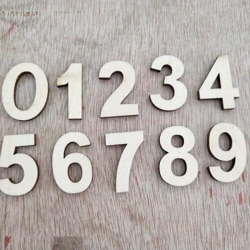 Self-sticking Wooden 0-9 Numbers Embellishments 30mm Scrapbooking Card Making Craft DIY
