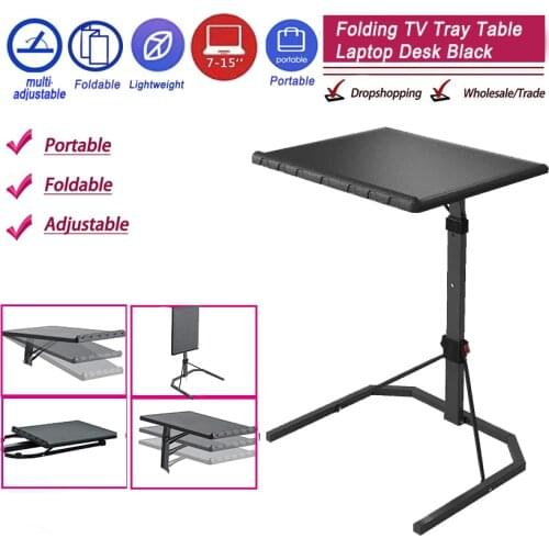 Foldable Computer Table Adjustable &Portable Laptop Desk Rotate Laptop Bed Tablek 43*43CM