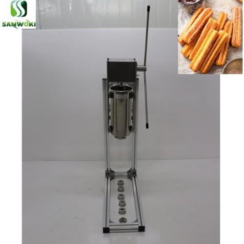 Vertical 5L manual churros extruder machine stainless steel spain fritters making machine churro filling machine with 6 nozzles