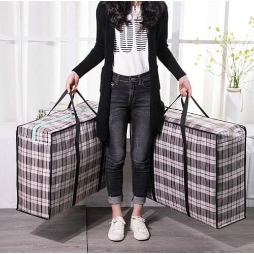 Waterproof Large Capacity Woven Bag Storage Moving Pouch Thickened Luggage Clothes Organizer Packing Snake Skin Packs Accessory