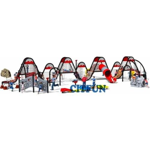 High quality Dinosaur Attractive Safety Kids outdoor playground multi-functional Amusement Park Playground Structure OP18-234B