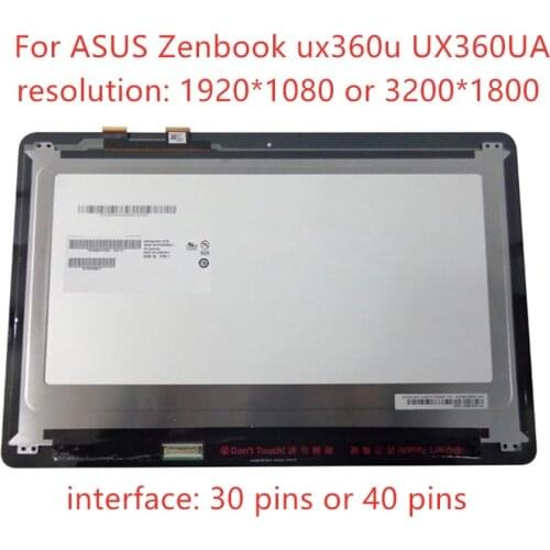 Free shipping 13.3'' LCD Screen replaceement For ASUS Zenbook UX360 UX360UA ux360u Touch Digitizer Assembly Display Panel