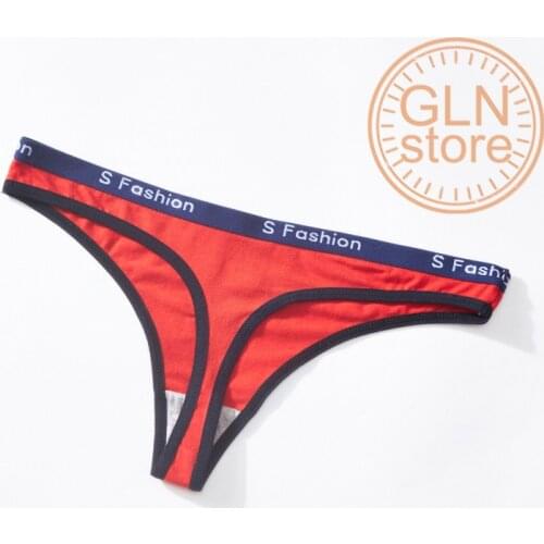 Womens Underwear Fashion Thong Sports Style Letter Low Waist TracelessUnderwear Cotton Comfortable and Breathable