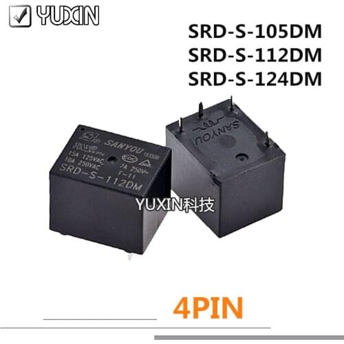 10PCS/LOT 100%Original New Relay SRD-S-105DM 5VDC SRD-S-112DM 12VDC SRD-S-124DM 24VDC SRD S 112DM 5V 12V 24V 5PIN 7A