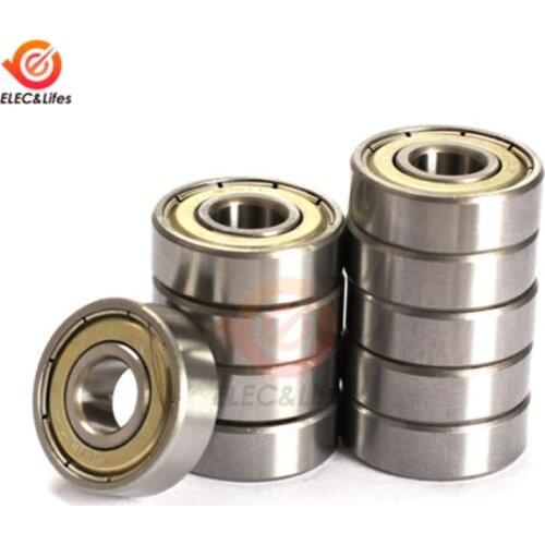 10Pcs Double Shielded Miniature High-carbon Steel Single Row 608ZZ ABEC-5 Deep Groove Ball Bearing 8*22*7 8x22x7MM 608 ZZ