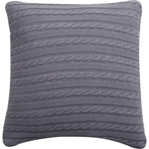 100% Cotton Retro Style Cushion Cover Double-sided Office Wool Twist Knit Zipper Car Waist Pillowcase