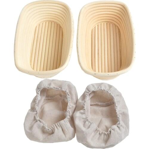 2pcs Rectangle 8 inch Bread Proofing Basket Bread Mold Sourdough Bannetons Proofing Basket Bortforms Bakeware Bread Baking Tools