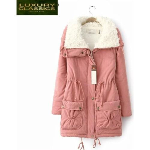 2021 Winter Jacket Parka Women Sweet Long Coat Plus Cotton Jacket Female Padded Jackets Top Parkas Casaco Feminino LWL697