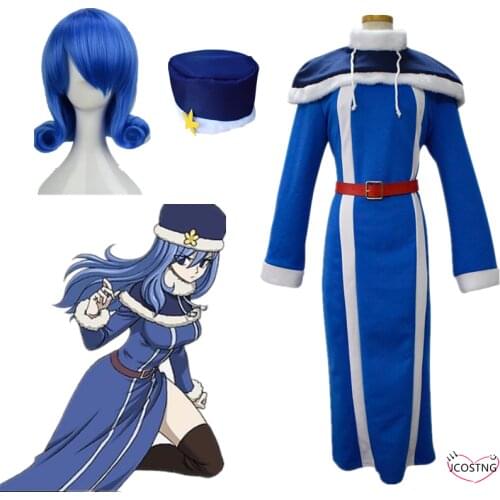 Anime Cosplay Costumes Fairy Tail Juvia Lockser Bule Dress for Women Girl Halloween Party Cosplay Christmas Dragonscale Clothing