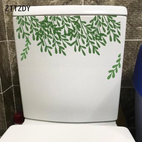 ZTTZDY 19.7*32CM Fresh Grass Bathroom WC Decor Toilet Sticker Creative Bedroom Wall Decal T2-0132