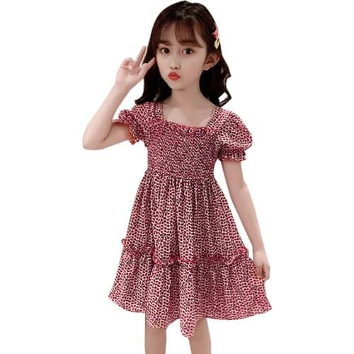 Kids Dresses For Girls Floral Pattern Dresses For Girls Summer Children Party Dress Casual Style Costumes For Girls