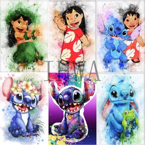 Disney DIY Diamond Painting Lilo&Stitch Series Full Square/Round Diamond Mosaic Cross Stitch Home Decor Birthday Gift