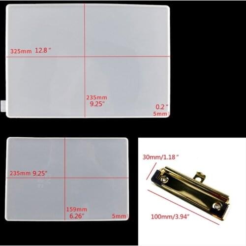 DIY A4 Clipboard Resin Mold File Folder Resin Molds Epoxy Silicone Tray Molds File Folder Portfolio Drawing Board Mold