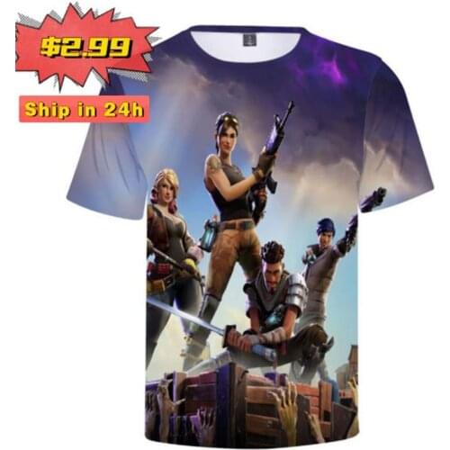 2.99$ Fortnite Battle Hero Victory Royale Shoot Game 3D T-shirt Clothing Tshirt Children Shoot Kids Hero Tops Boys Girls