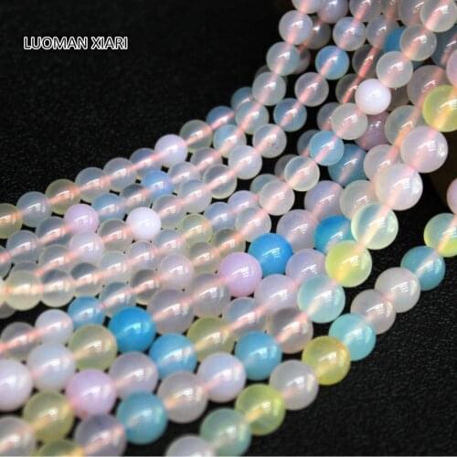 LUOMAN XIARI Round Natural AAA Morgan Agate Stone Beads For Jewelry Making DIY Bracelet Necklace Material 4/6/8/10mm Strand 15