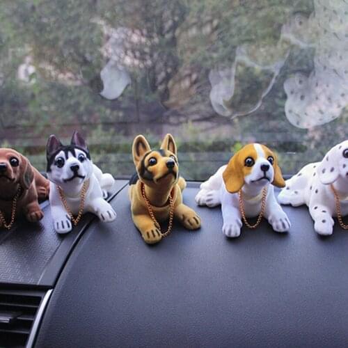 Cute Shaking Nodding Head Dog Doll Toy Car Interior Dashboard Ornament Auto Furnishings Decoration Car Styling Accessories