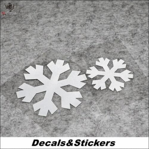 NO.S009 Snowflakes White Snow 3M Reflective Caution Stickers Car Helmet Sticker Waterproof Decals Racing Motorcycle