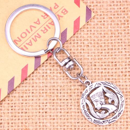 New Fashion Keychain 22mm egyptian queen nefertiti Pendants DIY Men Jewelry Car Key Chain Ring Holder Souvenir For Gift