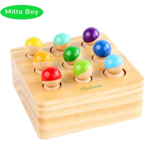 New Montessori Educational Wooden Toys 3D Socket Puzzle Cylinder Wooden Logarithmic BoardTraining Intellectual Learning toy Gift