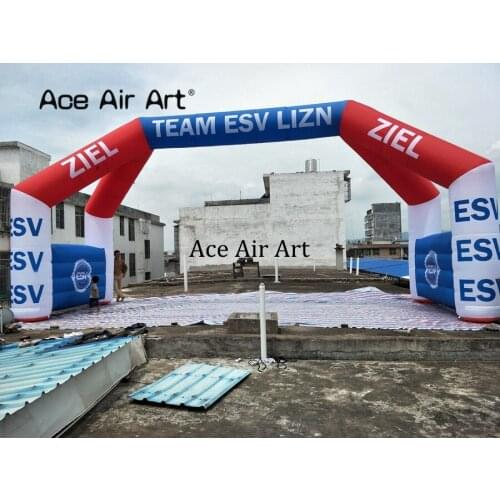 Huge spain 10 m W inflatable ziel archway,pop up start finish line archway,rally arch gate with 4 beams