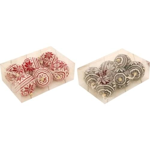 6Pcs New Christmas Balls Ornament Polka Dot Square Gift Shaped Christmas Tree Hanging Pendants Christmas Party Decor for Home