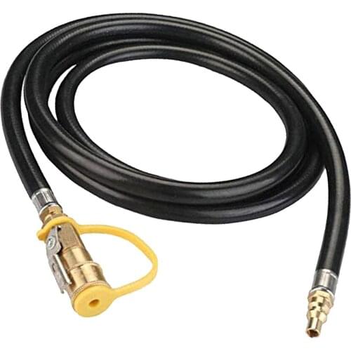 12Ft RV Propane Quick Connect Hose, Low Pressure, with 1/4" quick connect female socket and 1/4" full flow male plug