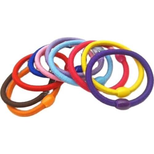 10 Pcs/Lot Size 5CM Candy Hair Bands Bead Ponytail Holder Rubber Elastic Accessories Girls Women Tie Gum