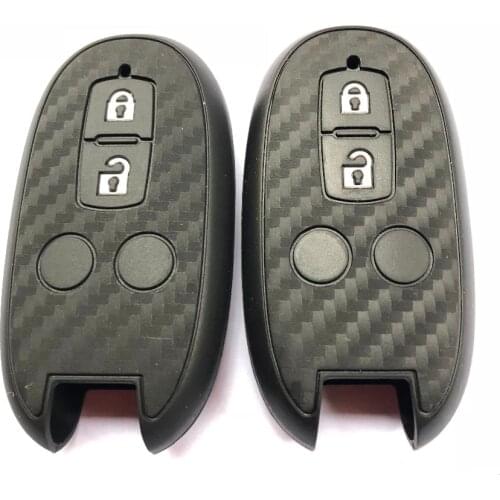 Rubber Funda LLave Carbon Fibre CASE Holder For Suzuki Stingray Alto Spacia Solio Wagon R MH23S MH34S Smart Key