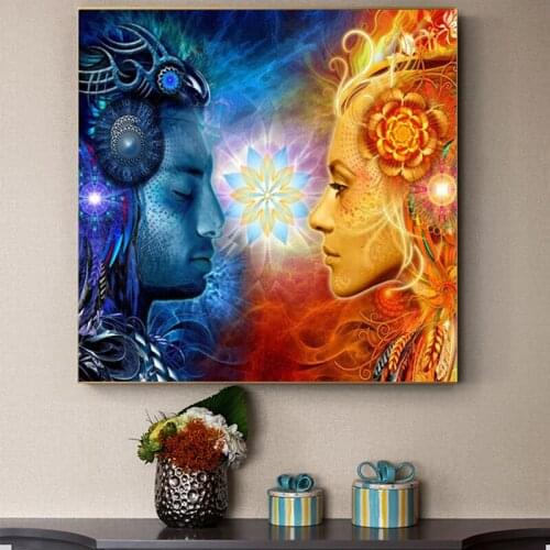 Modern Hindu Gods Pop Tantra Shiva and Shakti Wall Posters and Prints Art Canvas Painting Wall Art Picture for Living Room Decor