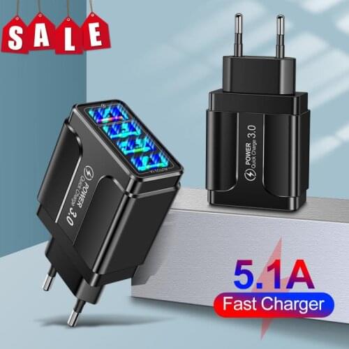 Usb Fast Charger Quick Charge 3.0 Universal Wall Mobile Phone Tablet Chargers For Iphone 11 Samsung Huawei Charging Charger