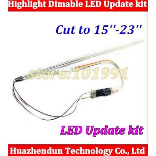 Universal Highlight Dimable LED Backlight Lamps Update kit Adjustable LED Light For LCD Monitor 2 LED Strips Free Shipping