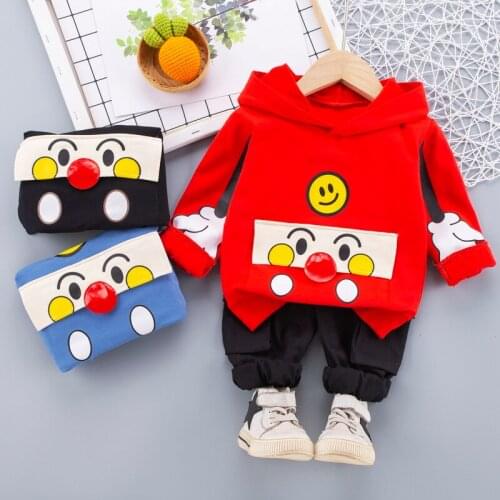 Spring Autumn Baby Boys Girls Cartoon Sets Clothes Toddler Kids Cotton Long Sleeve T-shirt Sweater+Pants Suits Children Clothing