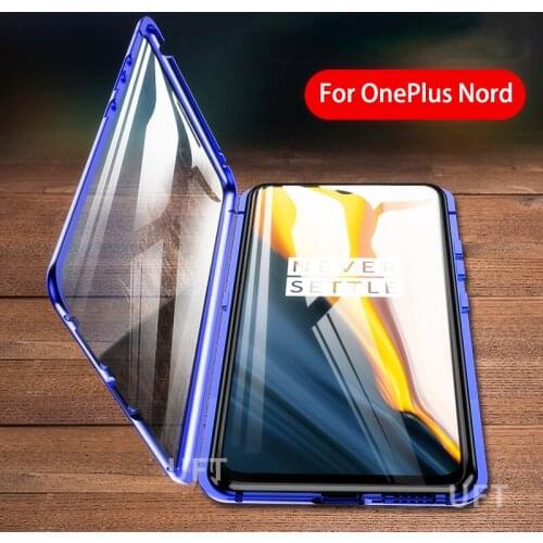 Protective Case For OnePlus Nord Case Shockproof Cover Magnetic Metal Bumper Glass For OnePlus Nord One Plus Nord Case