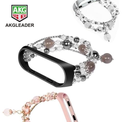 Agate Crystal Jewelry Style Ladys Wriststrap For Xiaomi Miband 4 3 Bracelet Montre Femme Wrist Band Correas De Reloj Mi Band 4
