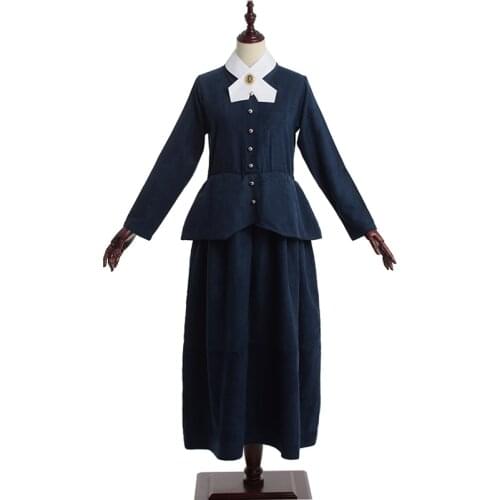 Civil War Victorian Colonial Dress Adult Women Vintage Olden Day School Project Lady Marie Curie Cosplay Blue Historical Costume