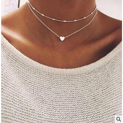Bohemian Moon Star Crystal Heart Choker Necklace For Women Necklace Pendant On Neck Chocker Necklace Jewelry Gifts Bijoux