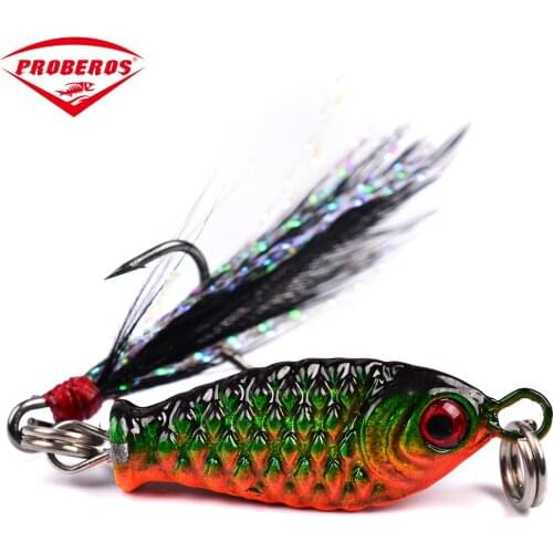 Hard Fishing Lures With Feathers Lead Fish 2.5cm Lure 5.2g DW1216 Hard Bait VIB Fishing Tackle Accessories Pesca Jig Swimbaits