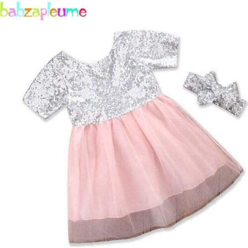 2Piece/1-5Years/Summer Toddler Girls Dresses+Headband Fashion Short Sleeve Children Party Princess Dress For Kids Clothes BC1121