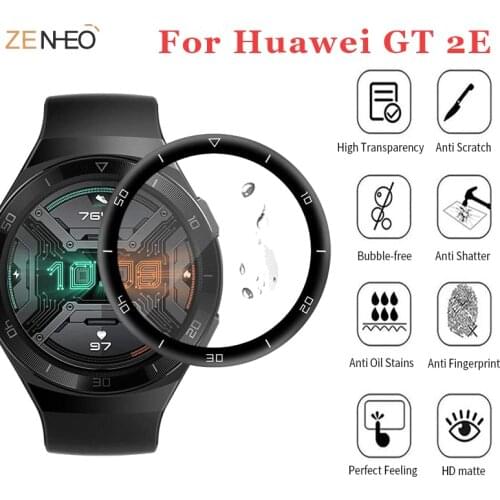 2PCS Curved Edge Full Coverage Soft Protective Film Cover For Huawei Watch GT 2e Smart Watch Screen Protector (Not Glass)
