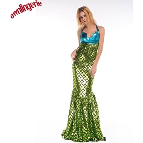 2017 new arrive Romantic Beauty Sea Maid Sexy Dress Women Mermaid Fancy Dress Halloween Cosplay costume Mermaid Dress for women