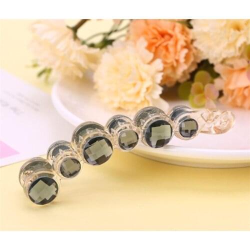 2021 Women Lady Fashion Hair Clip Shining Rhinestone Hair Holder Banana Shape Headwear High Quality Crystal Ponytail Hairpin