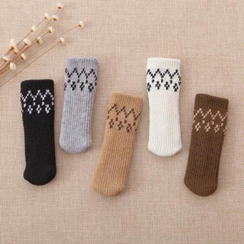 4 Pcs/Set Protector Sleeve Table Cover Denoise Anti-slip Chair Leg Socks Floor Protection Knitting Thicken