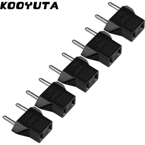 5pcs/lot Universal US To EU Plug USA To Europe Travel Wall AC Power Charger Outlet Adapter Converter 2 Round Socket Input Pin